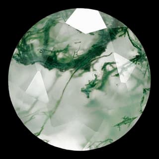 Round-Cut Natural Moss Agate Loose Gemstone