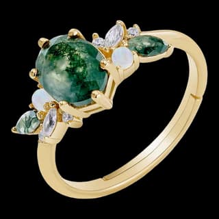 S925 Sterling Silver Moss Agate Ring — JKW-E4DE962C9CC6-V001