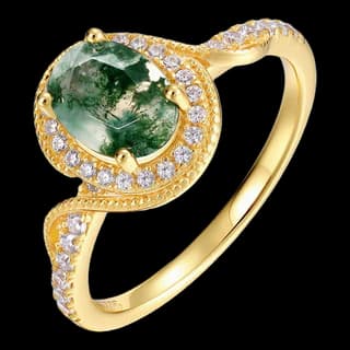 S925 Sterling Silver Moss Agate Ring — JKW-07397E0448B2-V001