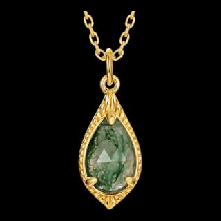 S925 Sterling Silver Moss Agate Pendant — JKW-9EC1ADB47E8B-V001
