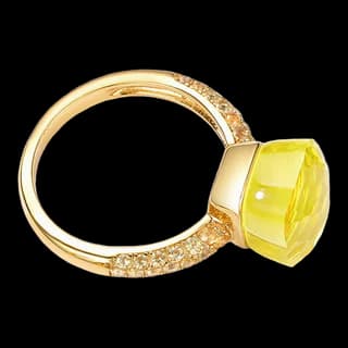 S925 Sterling Silver Synthetic Lemon Quartz Ring — JKW-FF33CD287D56-V001