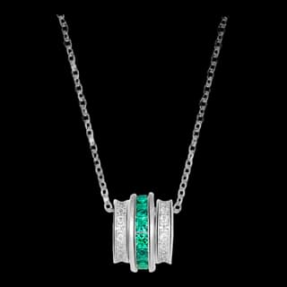 S925 Sterling Silver Lab-Grown Emerald Necklace — JKW-4D698264E080-V001