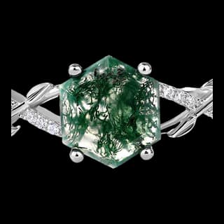 S925 Sterling Silver Moss Agate Ring — JKW-B6A89E8F1C91-V001