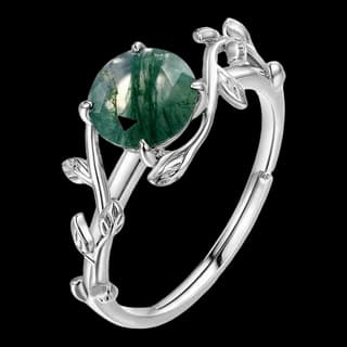S925 Sterling Silver Moss Agate Ring — JKW-BFF2585A69D5-V001