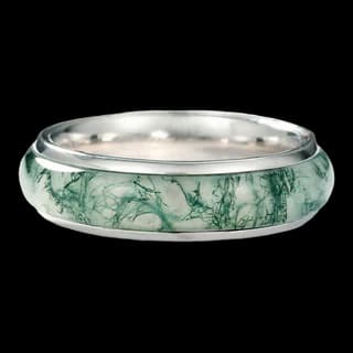 S925 Sterling Silver Moss Agate Jewelry Collection