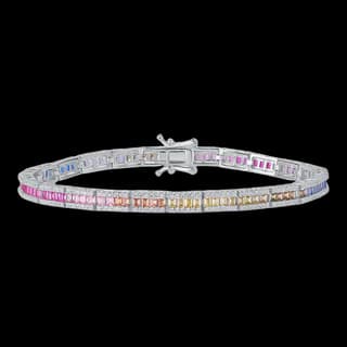 S925 Sterling Silver Multicolor Zircon Bracelet