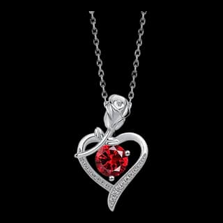 S925 Sterling Silver Garnet Necklace — JKW-53FAB19B0676-V001