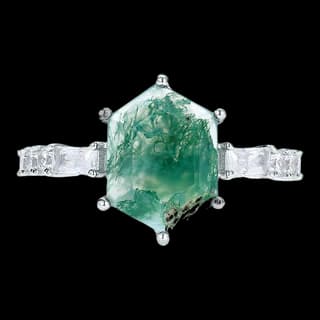 S925 Sterling Silver Moss Agate Ring — JKW-1E4121D45264-V001