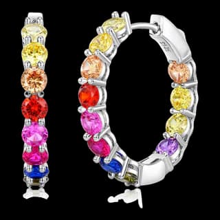 S925 Sterling Silver Multicolor Zircon Earrings (Pair) — JKW-86FD4955B907-V001