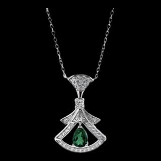 S925 Sterling Silver Lab-Grown Emerald Necklace — JKW-7DAD9B1FC4AB-V001