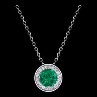 S925 Sterling Silver Lab-Grown Emerald Necklace — JKW-0B896D8B274F-V001
