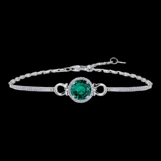 S925 Sterling Silver Lab-Grown Emerald Bracelet — JKW-10A69CCAA5B1-V001