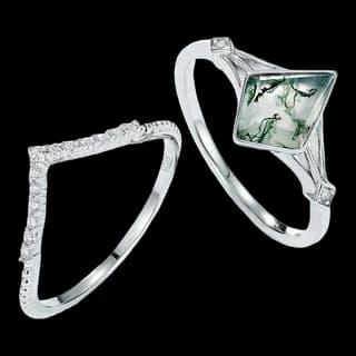 S925 Sterling Silver Moss Agate Ring — JKW-3DB52B2615F7-V001