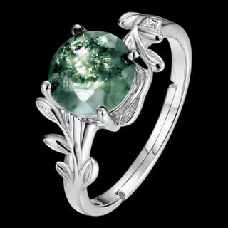 S925 Sterling Silver Moss Agate Ring — JKW-60D5F79C8513-V001