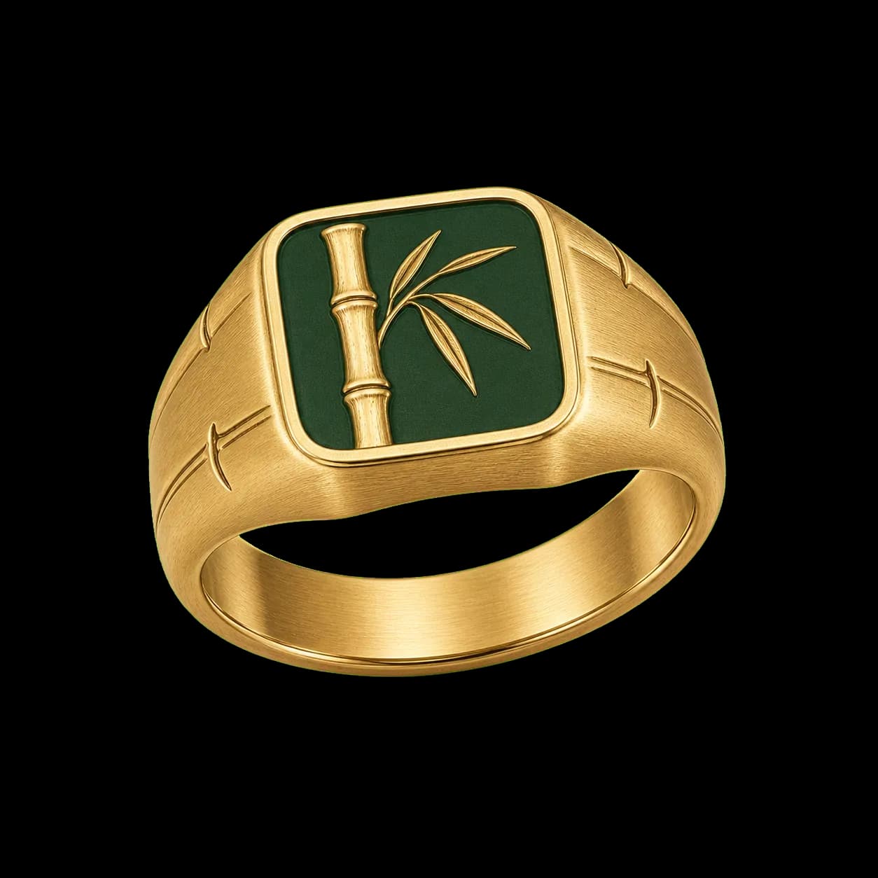 Bamboo Integrity Men's Signet Ring transparent product image