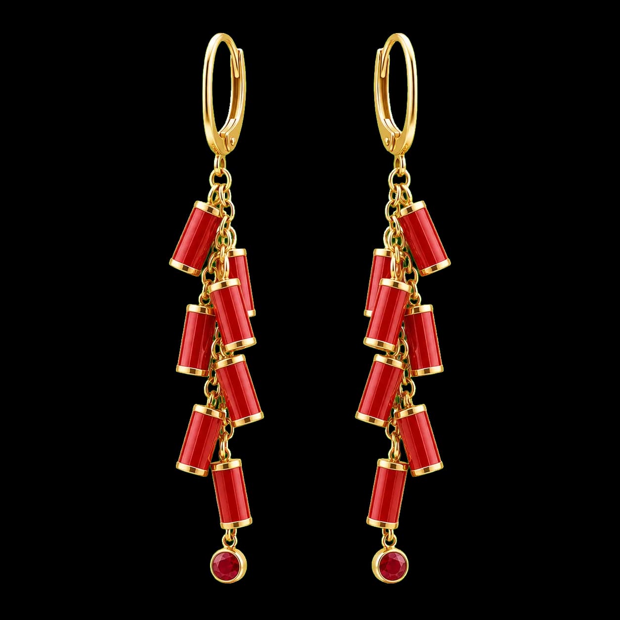 Firecracker New Year Charm Earrings transparent product image