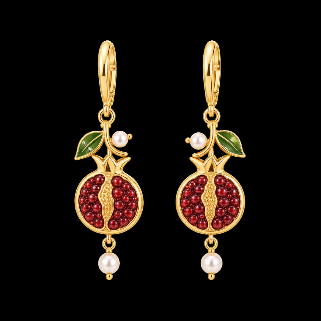 Pomegranate Abundance Drop Earrings transparent product image