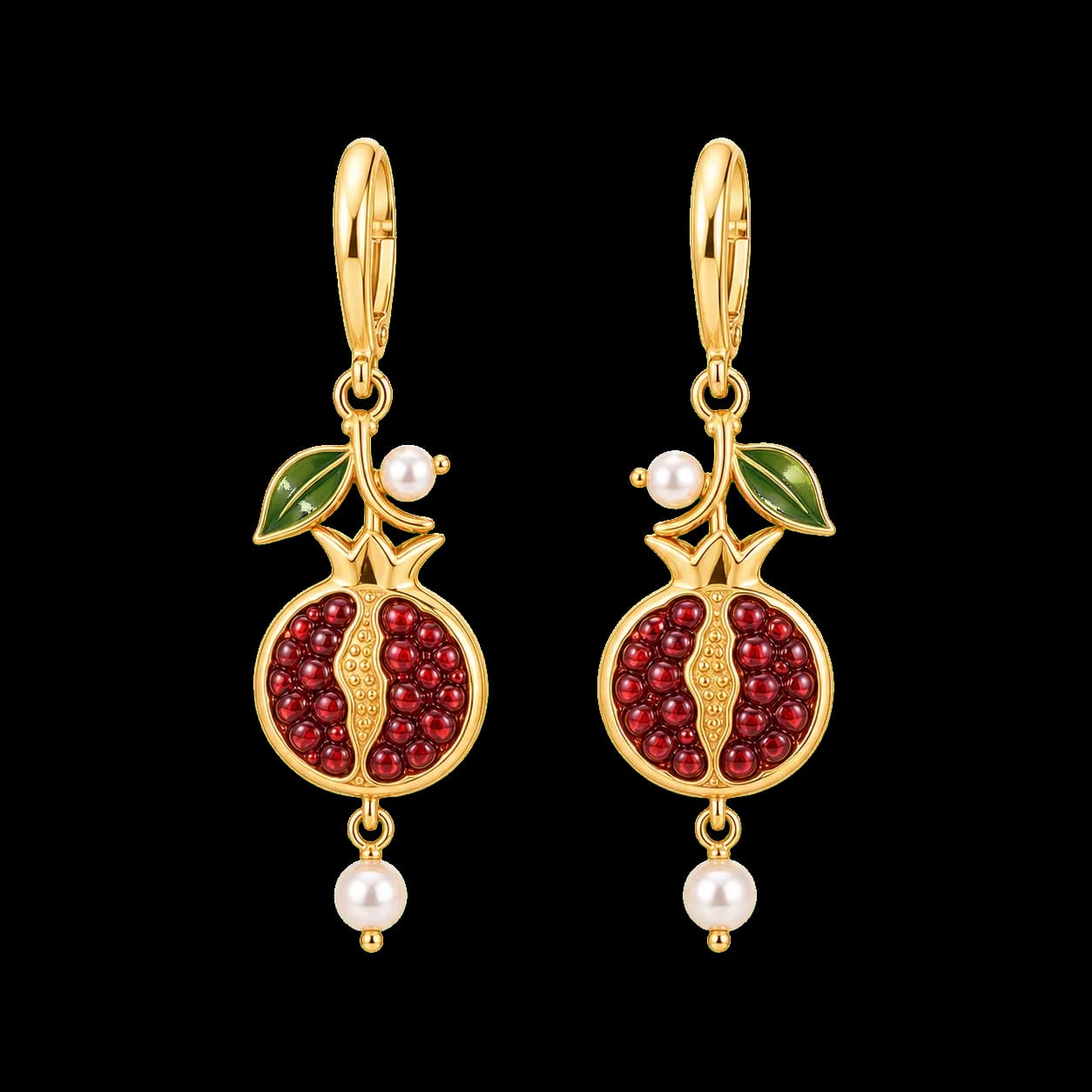 Pomegranate Abundance Drop Earrings transparent product image