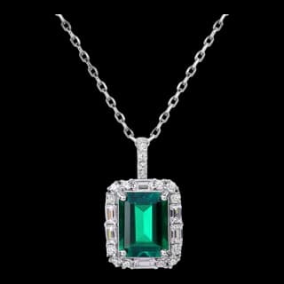 S925 Sterling Silver Lab-Grown Emerald Necklace Collection