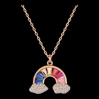 S925 Sterling Silver Multicolor Zircon Necklace — JKW-9B15C16DD49D-V001