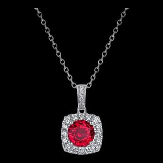 S925 Sterling Silver Lab-Grown Ruby Necklace — JKW-566966A4E8B8-V001
