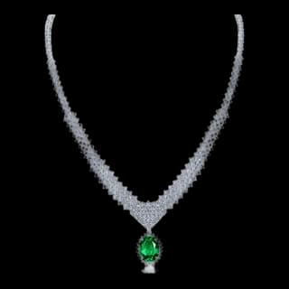 S925 Sterling Silver Lab-Grown Ruby Necklace — JKW-A7A5E888061E-V001