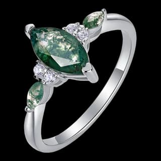 S925 Sterling Silver Moss Agate Ring — JKW-DB5E8979B65F-V001