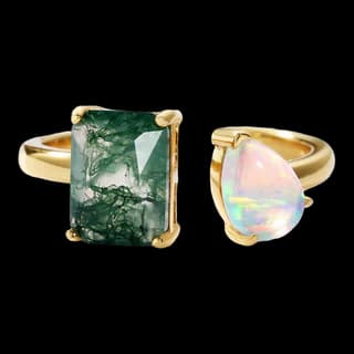 S925 Sterling Silver Moss Agate Ring — JKW-F92AA4D36DA6-V001