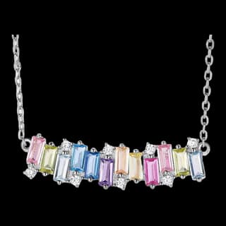 S925 Sterling Silver Multicolor Zircon Necklace — JKW-60708778F623-V001