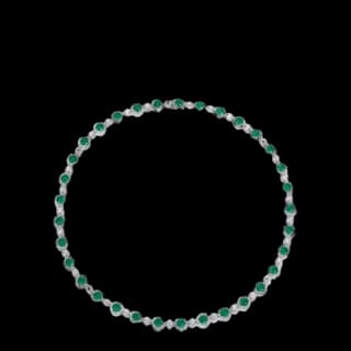 S925 Sterling Silver Synthetic Emerald Necklace — JKW-71F9ACC0A56F-V001