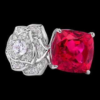 S925 Sterling Silver Lab-Grown Ruby Ring — JKW-BB4A18717ECF-V001