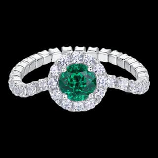 S925 Sterling Silver Lab-Grown Emerald Ring — JKW-B79F32B2DCF0-V001