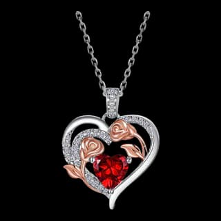 S925 Sterling Silver Garnet Pendant — JKW-07B58E8A0640-V001