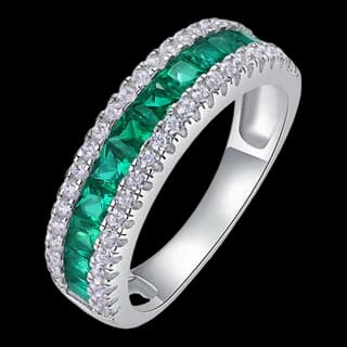 S925 Sterling Silver Lab-Grown Emerald Ring — JKW-F31884C16462-V001