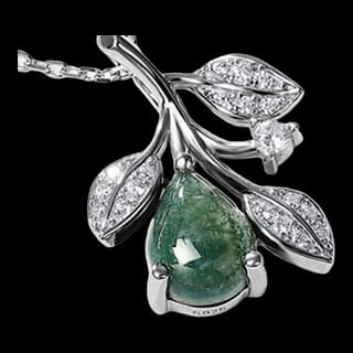 S925 Sterling Silver Moss Agate Pendant — JKW-0BFCF4925DB6-V001