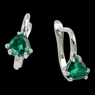 S925 Sterling Silver Lab-Grown Emerald Earrings (Pair) — JKW-2B77CC6E7BF7-V001
