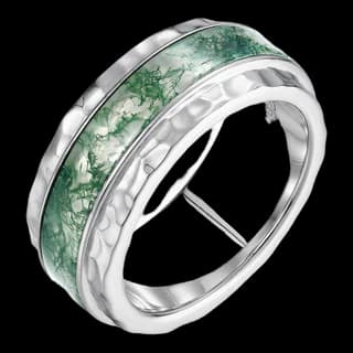 S925 Sterling Silver Moss Agate Ring — JKW-85CB6A29D061-V001