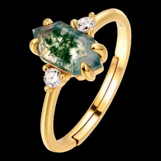 S925 Sterling Silver Moss Agate Ring — JKW-C1226818E493-V001