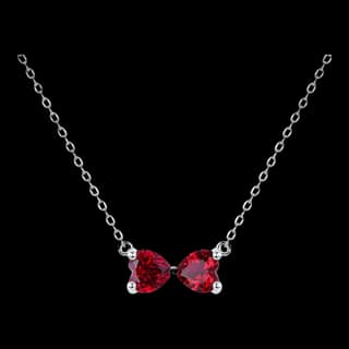S925 Sterling Silver Lab-Grown Ruby Necklace — JKW-FE2673D64238-V001