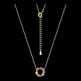 S925 Sterling Silver Multicolor Zircon Necklace — JKW-E9A0F62D4638-V001