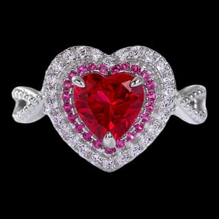 S925 Sterling Silver Lab-Grown Ruby Ring — JKW-F2D1E3B243C0-V001