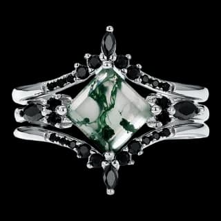 S925 Sterling Silver Moss Agate Ring — JKW-C47ECEC8D795-V001