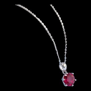 S925 Sterling Silver Lab-Grown Ruby Necklace — JKW-B8DA769F43BB-V001
