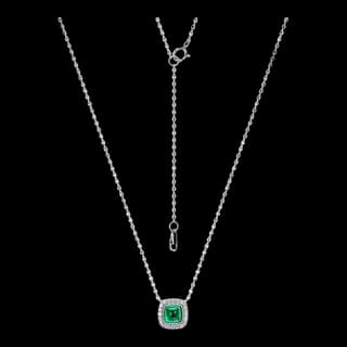 S925 Sterling Silver Lab-Grown Emerald Necklace — JKW-53A6D35EB975-V001