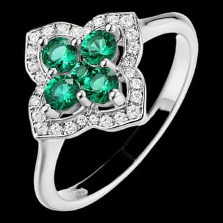 S925 Sterling Silver Lab-Grown Emerald Ring — JKW-459DE69D57CB-V001