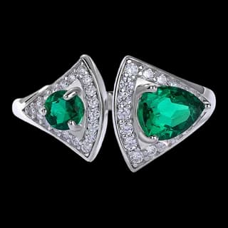 S925 Sterling Silver Lab-Grown Emerald Ring — JKW-732D9CCC0961-V001