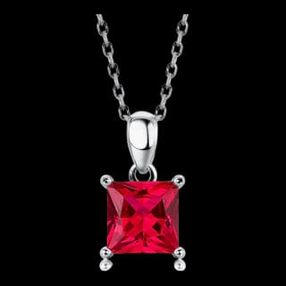 S925 Sterling Silver Lab-Grown Ruby Necklace — JKW-3A8E22EDAC1A-V001