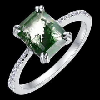 S925 Sterling Silver Moss Agate Ring — JKW-61FCCA900661-V001