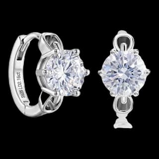 S925 Sterling Silver Lab-Grown Diamond Hoop Earrings (Pair) — JKW-B4E9CA613B57-V001
