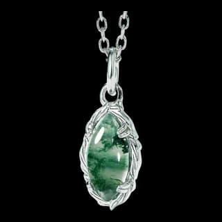 S925 Sterling Silver Moss Agate Pendant — JKW-AFDCAB4E6186-V001